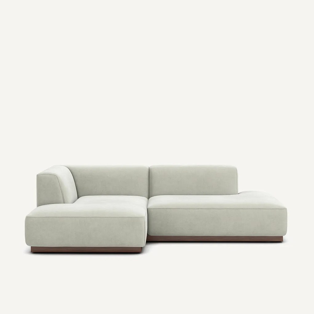 Hoekbank links in stonewashed fluweel, JACOPO