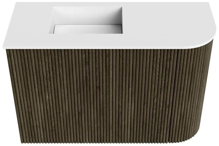 Mondiaz Joya 60cm toiletmeubel ronding rechts shadow met wastafel faye links 1 kraangat talc