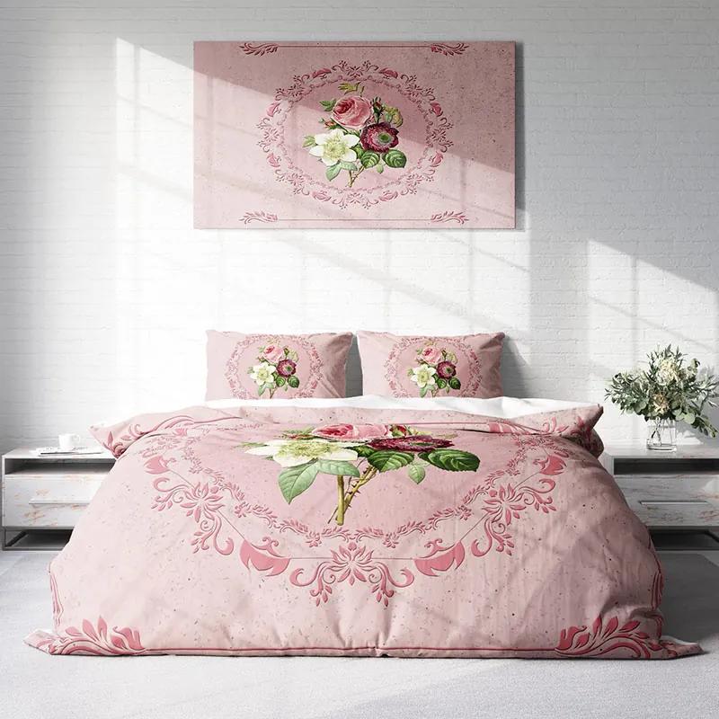 DLC Pink Flowers 1-persoons (140 x 200/220 cm + 1 kussensloop) Dekbedovertrek