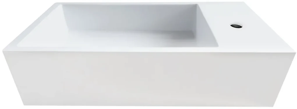 Fontana Alaska toiletmeubel warm eiken 40x22cm met solid surface fontein rechts