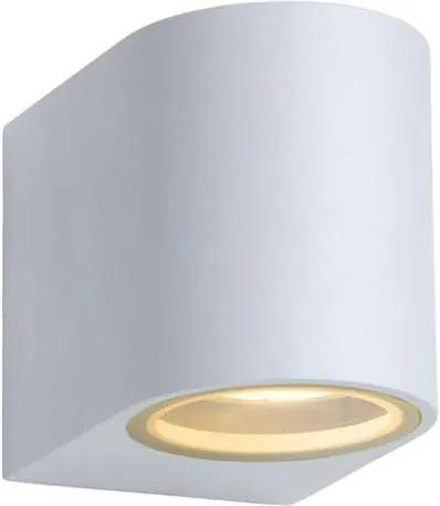Lucide LED wandspot buiten ZORA IP44 afgerond - wit - 9x6,5x7,9 cm - Leen Bakker