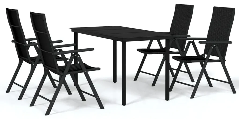 vidaXL 5-delige Tuinset zwart