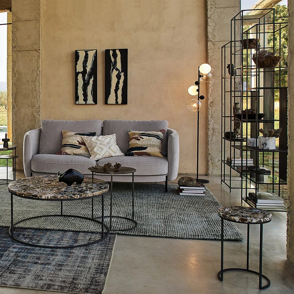 Set van 2 bijzettafels agaat Anaximène