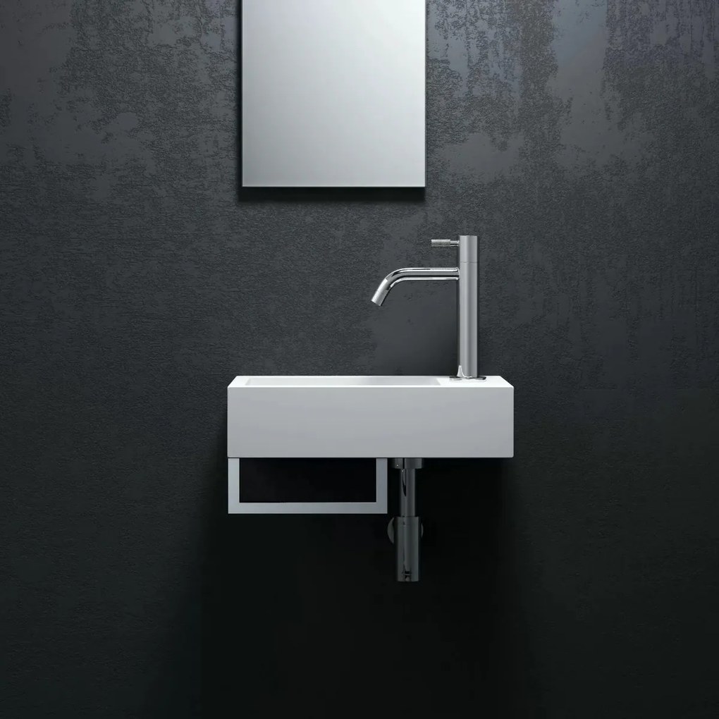 Clou Flush 3 fontein solid surface 36cm rechts met handdoekhouder wit mat