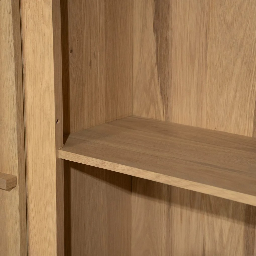 Hoge Design Kast Eikenhout Naturel - 120x50x210cm.