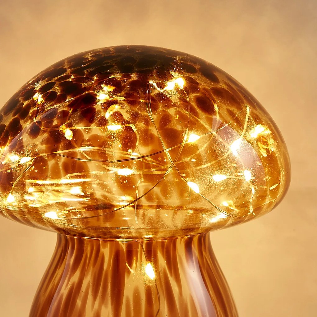 Decoratieve glazen ledlamp in paddenstoelvorm Onoki