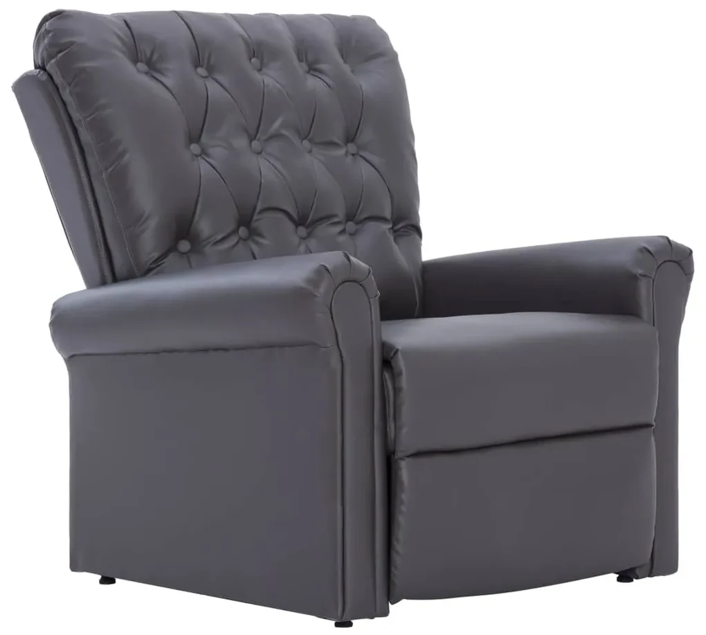 vidaXL Fauteuil verstelbaar kunstleer grijs