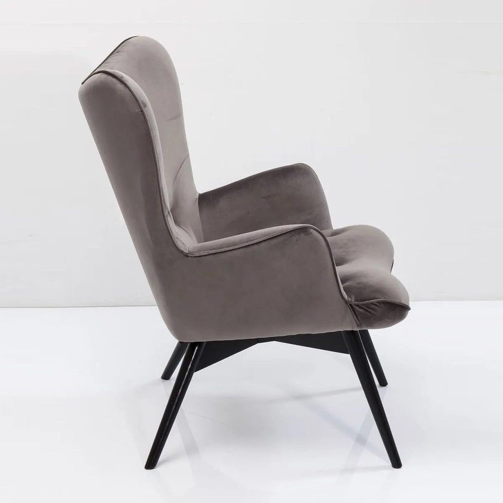 Kare Design Vicky Velvet Fauteuil Fluweel Grijs