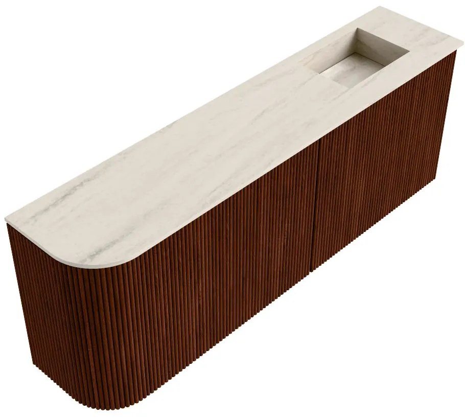 Mondiaz Joya DLux 110cm toiletmeubel ronding links ruby met wastafel faye rechts zonder kraangat meli