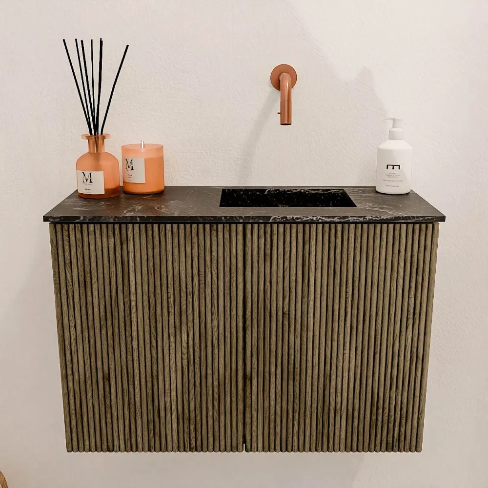 Mondiaz Joya DLux 60cm toiletmeubel dusk met wastafel faye rechts zonder kraangat lava