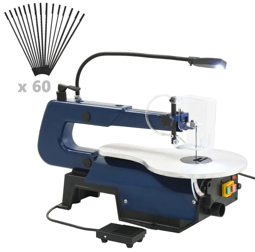 vidaXL Figuurzaagmachine elektrisch met voetpedaal en LED-lampje 125 W