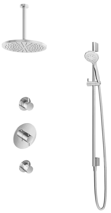 Hotbath Get Together IBS2RCR inbouwdouche met 3s handdouche, 30cm plafondbuis en 30cm hoofddouche chroom