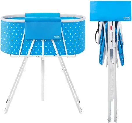 VEVOR Draagbare hondenbadkuip, verhoogde en opvouwbare badkuip voor huisdieren met snelle afvoer, badkuip voor het wassen en verzorgen van kleine en middelgrote honden en katten, lichtblauw