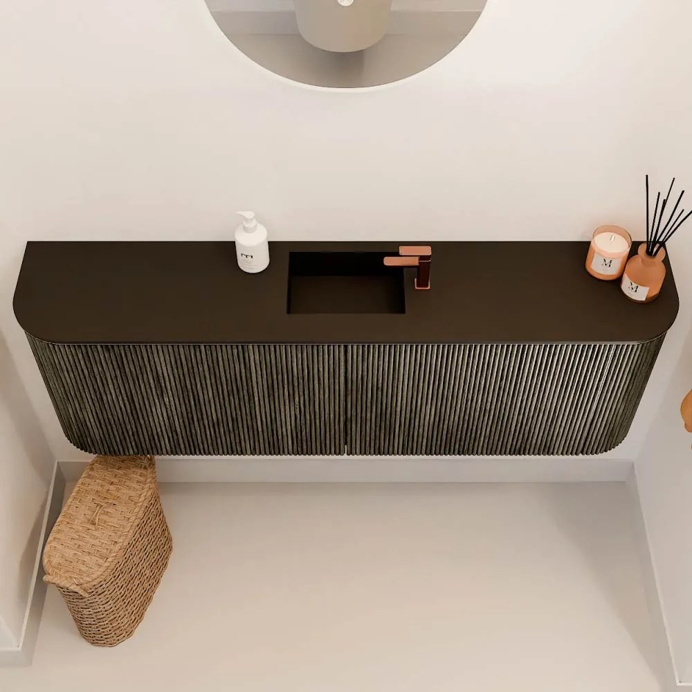 Mondiaz Joya 125cm toiletmeubel ronding links/rechts shadow met wastafel faye midden 1 kraangat urban