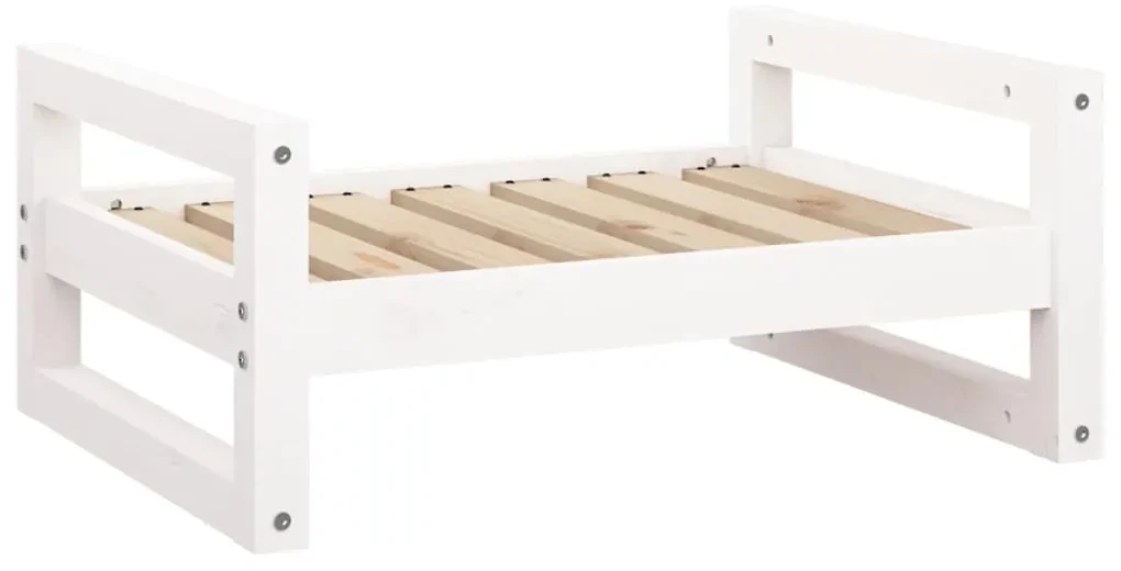 vidaXL Hondenmand 65,5x50,5x28 cm massief grenenhout wit
