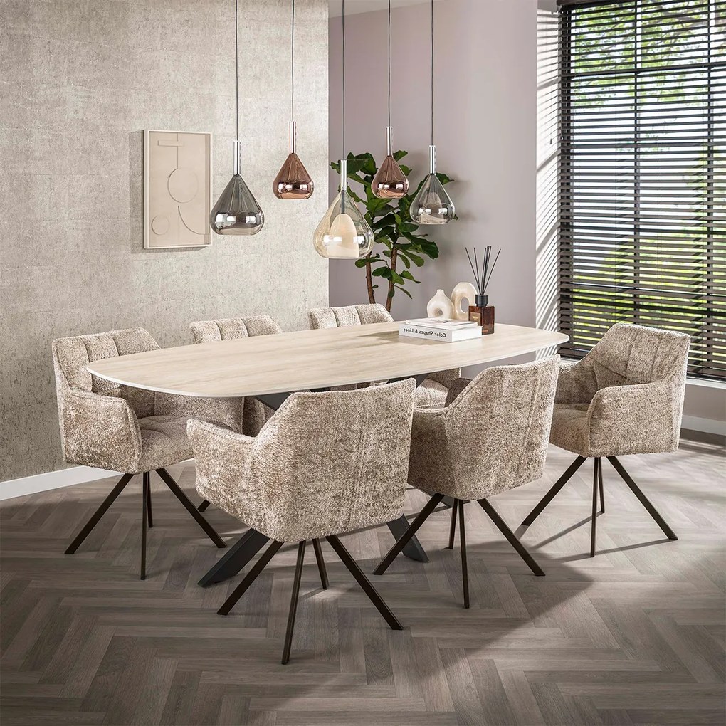 Draaibare Eetkamerstoel Beige