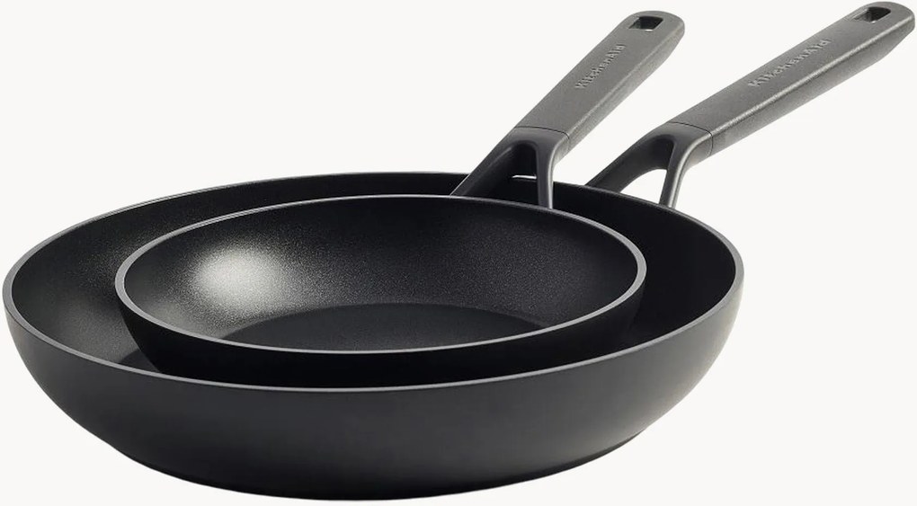 Koekenpannen Classic met antiaanbaklaag van geforceerd aluminium, 2-delig