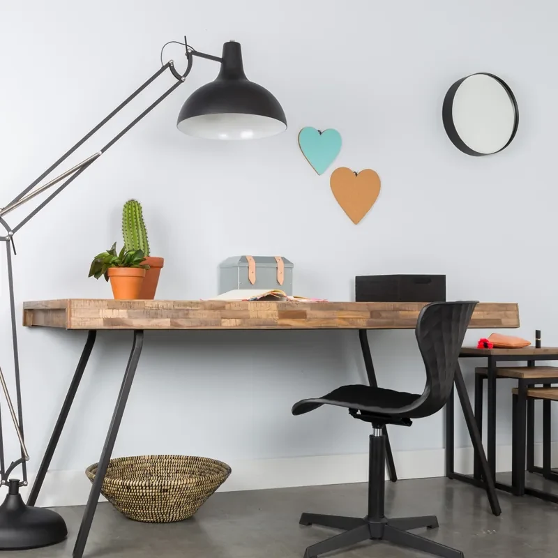 Ronde Spiegel Van Zwart Metaal 75 Cm - 7.5x75cm