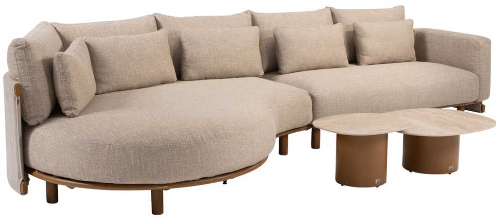 Sofie Safina modulaire chaise longue loungeset 4 delig keramiek amber 4 Seasons Outdoor