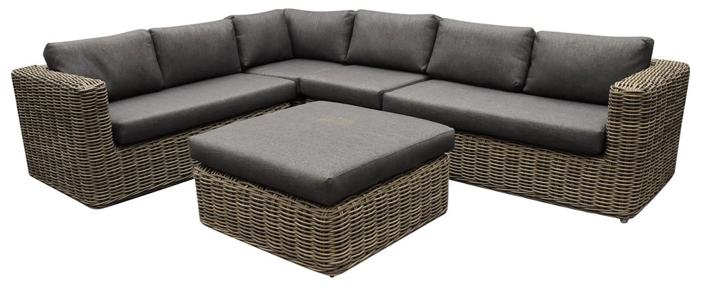 Cervo hoek loungeset 5-delige grijs wicker