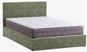 Bed Met Opklapbare Gestoffeerde Opbergruimte Abiel Chenille Sage Green & 160 X 200 Cm & 160 X 200 Cm - Ivanor - Sklum