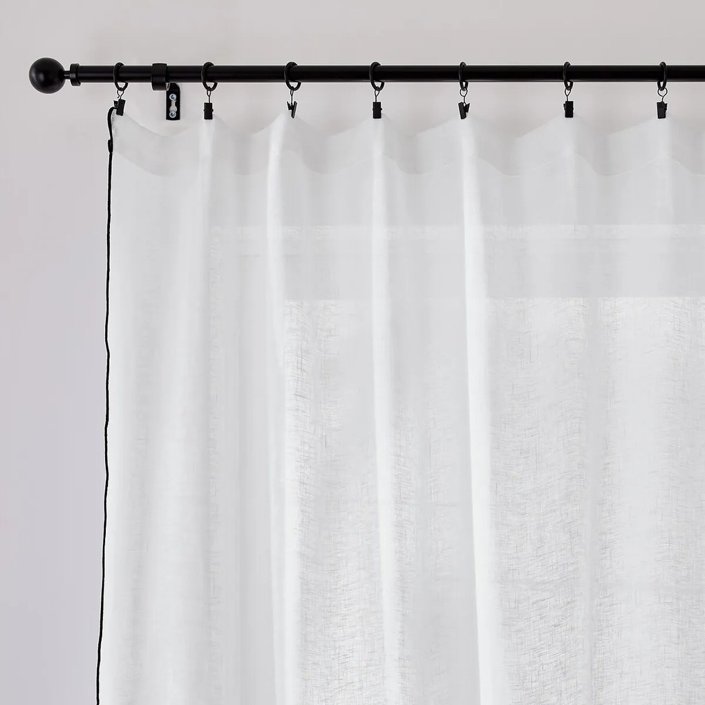 Linnen paneel afgezet met zwart biaisband, ONEGA