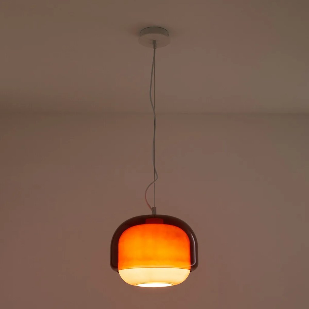 Hanglamp van gekleurd glasØ30,5 cm, KINOKO