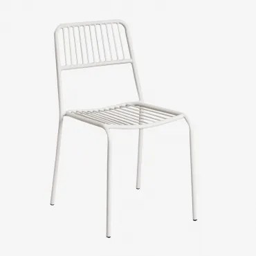 Stalen Stapelbare Tuinstoel Elton Gardenia Wit - Sklum