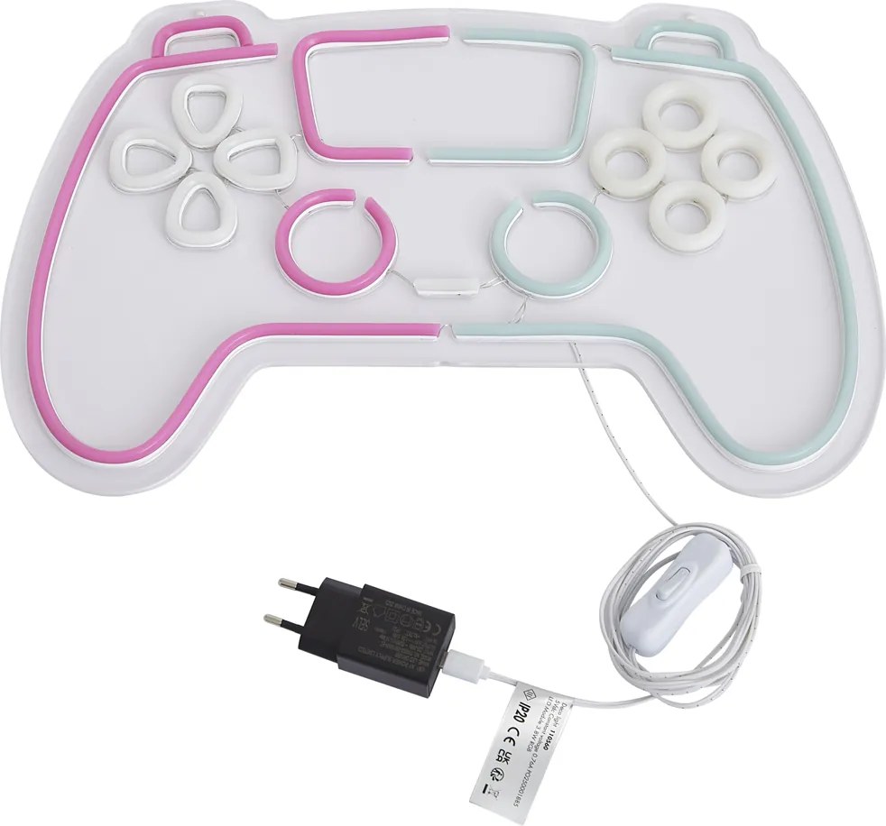 Neon wandlamp roze met blauw incl. LED - Controller