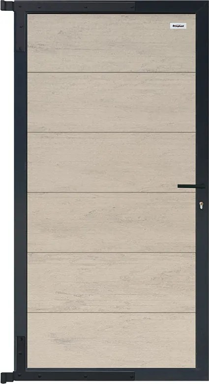 Tuindeur composiet Forte betongrijs incl. slot en antraciet aluminium kader (90 x 180 cm)