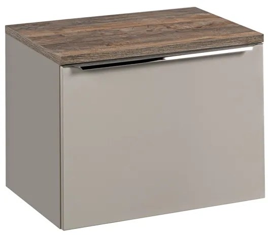 Comad Santa Fe badkamermeubel 60cm met witte waskom taupe eiken