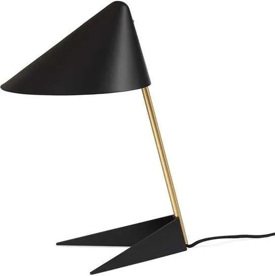 Warm Nordic Ambience tafellamp zwart met messing onderstel