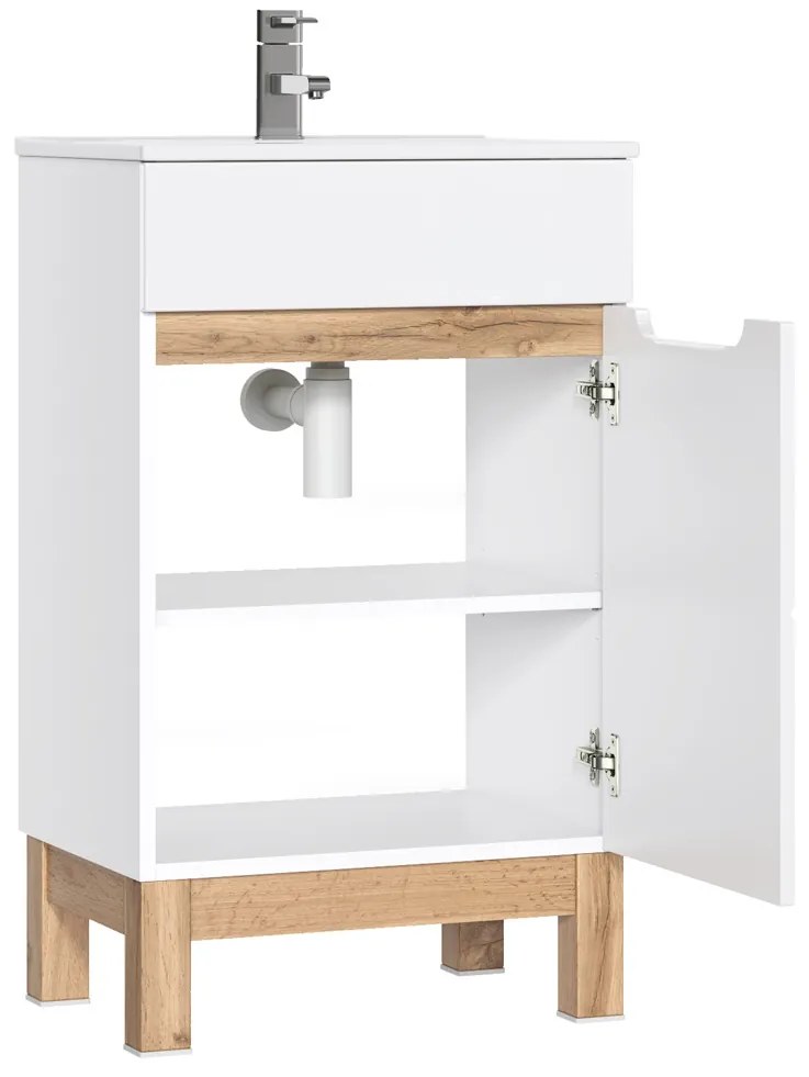 Comad Bali White 824 FSC onderkast 50cm eiken/wit