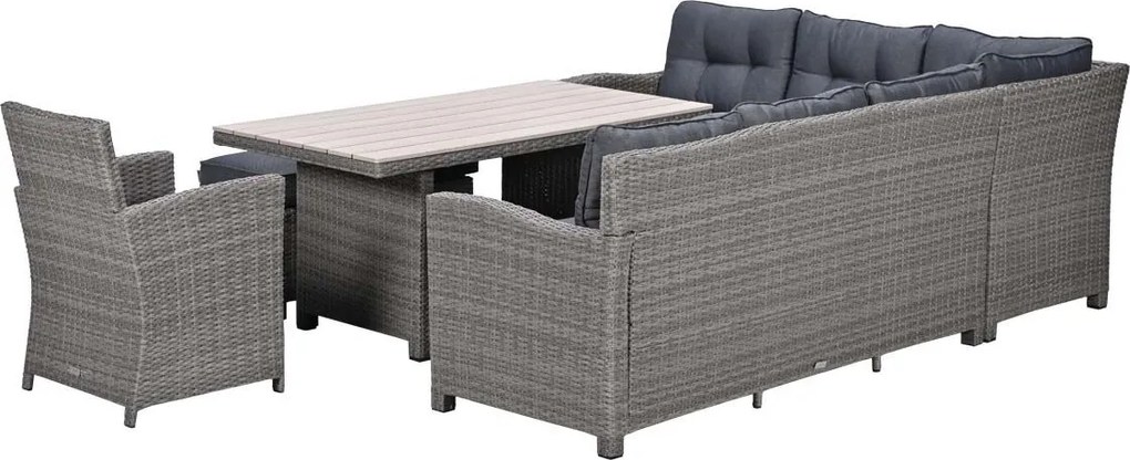 Garden Impressions Jaru lounge dining set 6-delig links - light teak vironwood