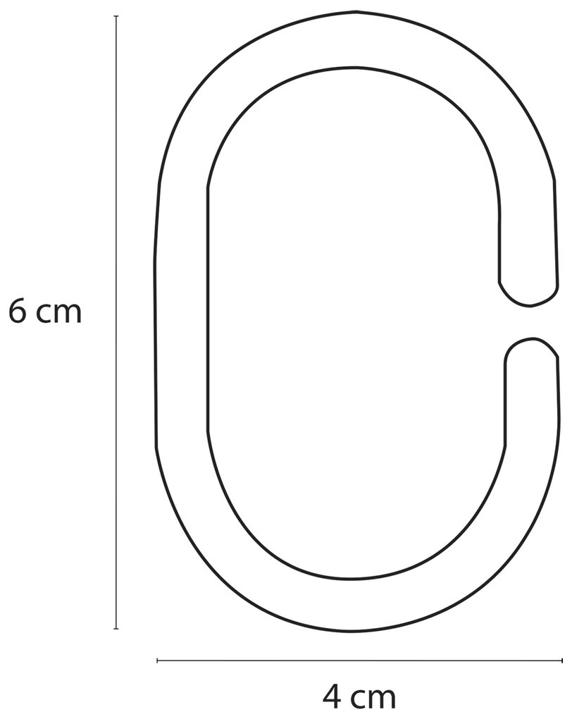 Differnz Minor douchegordijnringen 12 stuks kunststof transparant