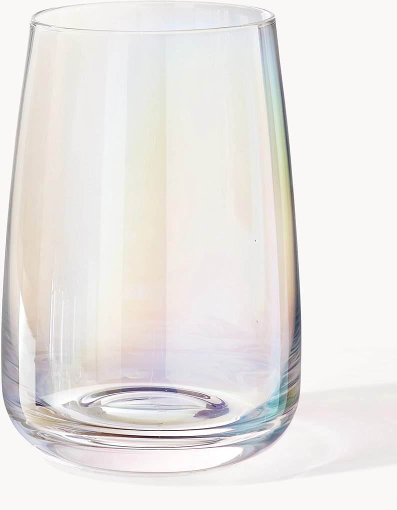 Mondgeblazen longdrinkglazen Ellery, iriserend, 4-delig