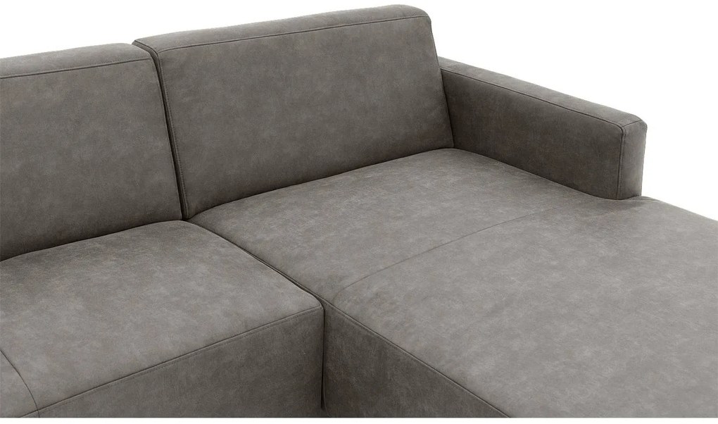 Goossens Key West grijs, micro leer, 3-zits, modern design