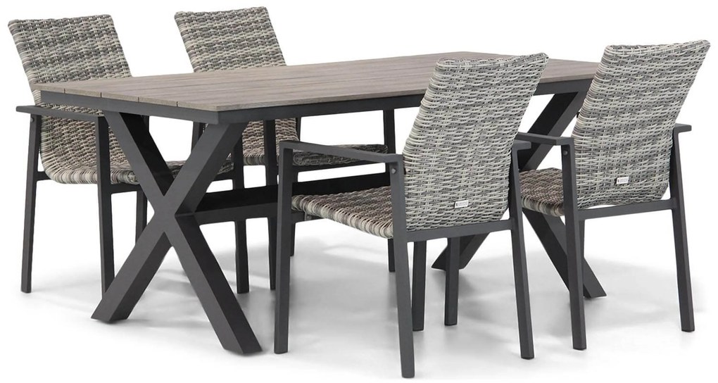 Tuinset 4 personen 180 cm Wicker Grijs Lifestyle Garden Furniture Upton/Forest