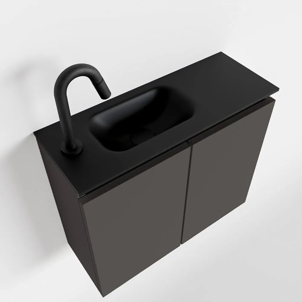 Mondiaz Ture 60cm toiletmeubel dark grey met wastafel urban links 1 kraangat