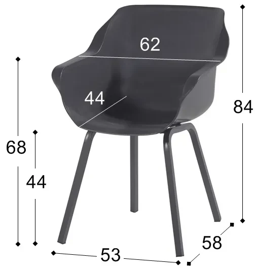 Hartman Sophie Element dining armstoel - Xerix- Alu poot