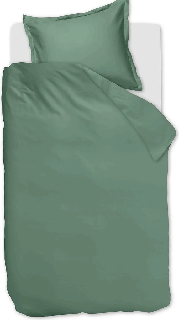 Ambiante Satin Dekbedovertrek Uni Grey Green – Bij Swiss Sense