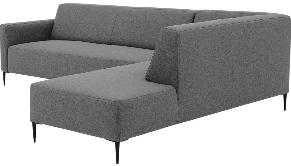 Goossens  Key West grijs, stof, 3-zits, modern design met ligelement rechts