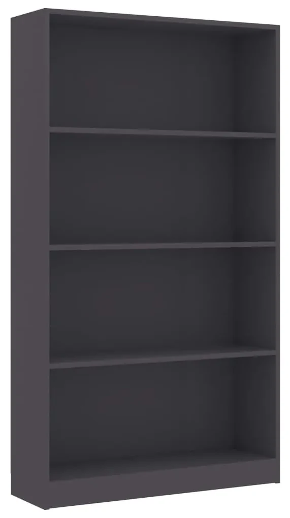 vidaXL Boekenkast met 4 schappen 80x24x142 cm bewerkt hout grijs