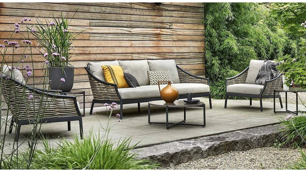 Goossens Loungeset Milou grijs, buitenstof, 3-zits,