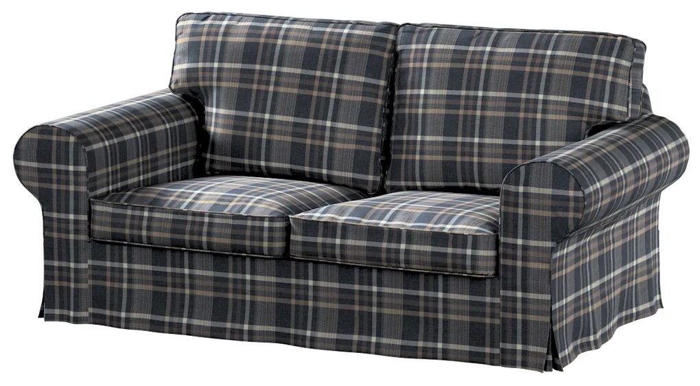Dekoria IKEA hoes voor Ektorp 2-zits slaapbank - NIEUW model, bruin- blauw
