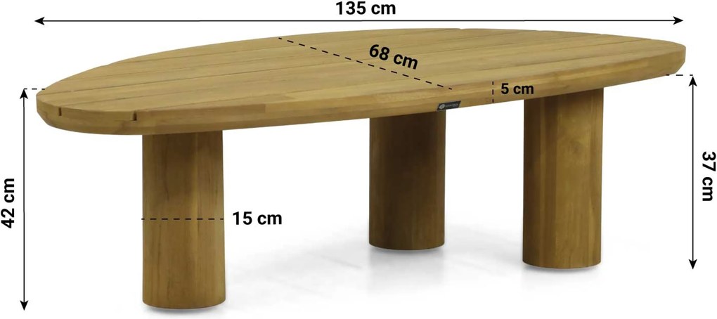 Stoel en Bank Loungeset 5 personen Aluminium Taupe Apple Bee Pine