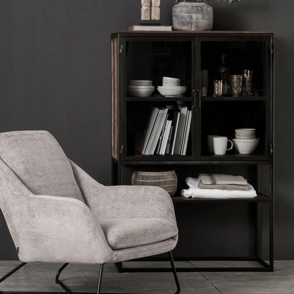 Must Living Baboon Houten Vitrinekast - 90x40x140cm.