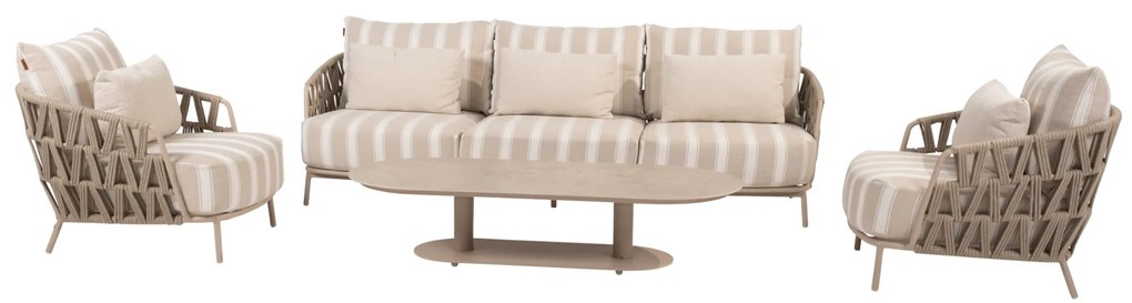 Boaz Beverly stoel bank loungeset 4 delig latte 4 Seasons Outdoor