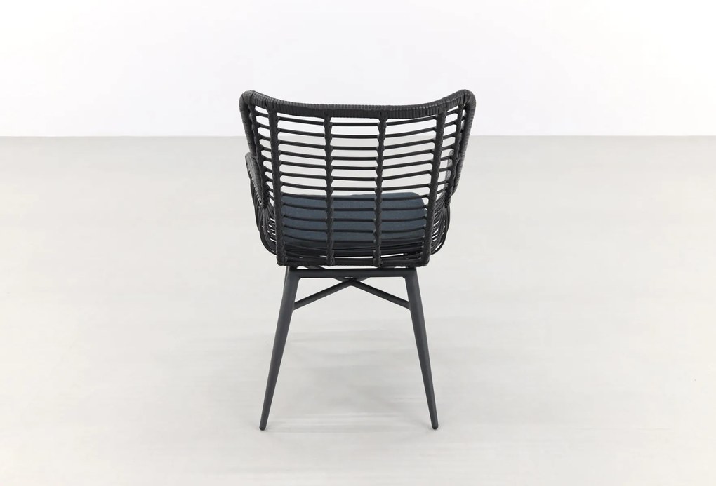 Jasmine Black/Rome 4-persoons dining tuinset 170x100 cm. - Grey teak