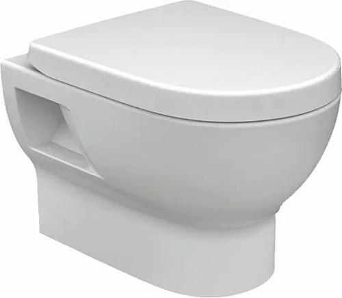 Toiletpot Hangend Mercurius 49x36,8x37,9cm Wandcloset Keramiek Diepspoel Nano Coating EasyClean Glans Wit met Softclose Toiletbril